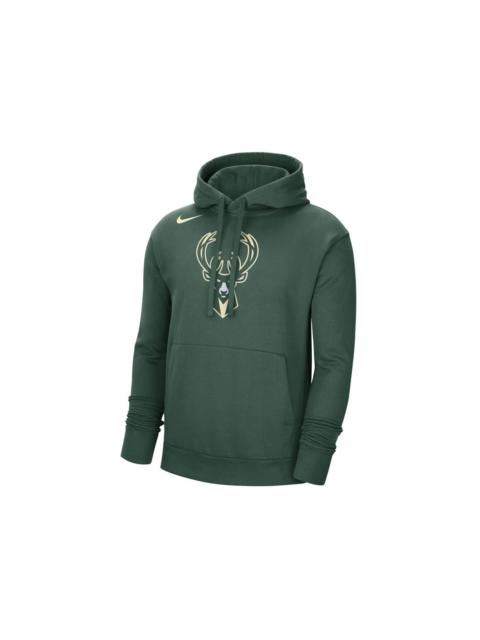 Nike NBA Milwaukee Bucks Fleece Pullover Loose Fit Hoodie Green
