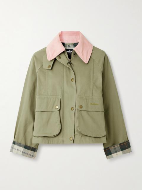 Beadnell Corduroy-trimmed Cropped Cotton-twill Jacket