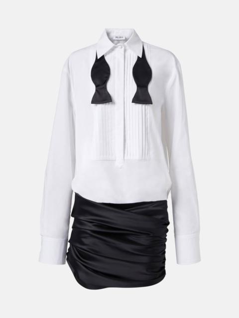 Poplin and satin minidress