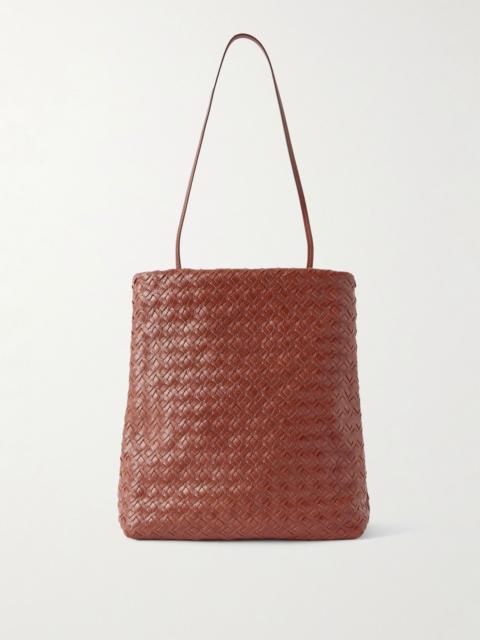 Lilou woven textured-leather shoulder bag Brown