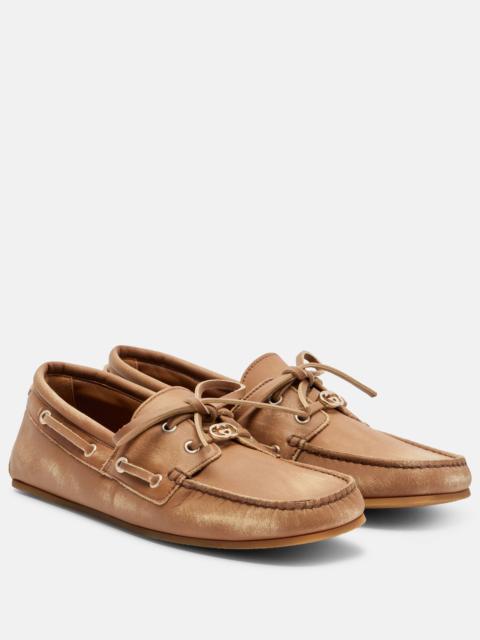 GG leather boat shoes