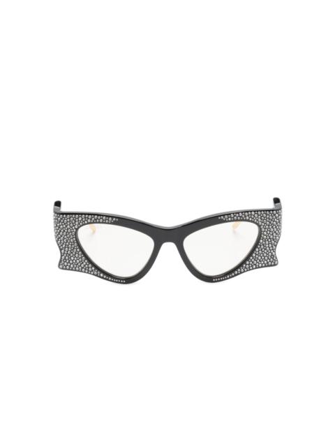 crystal-embellished irregular-shape sunglasses