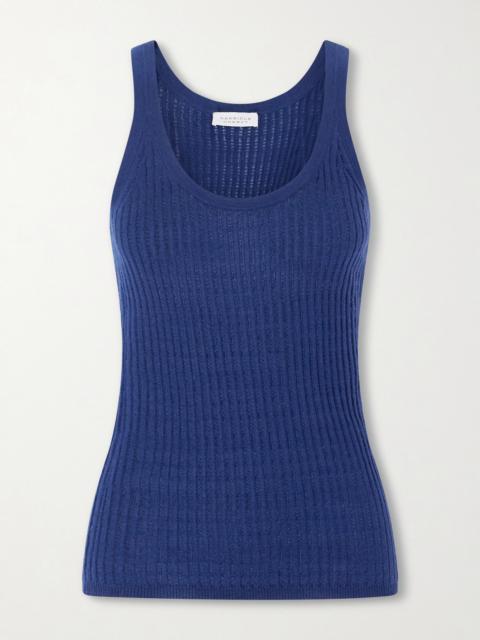 Nevin Ribbed Pointelle-knit Cashmere And Silk-blend Tank