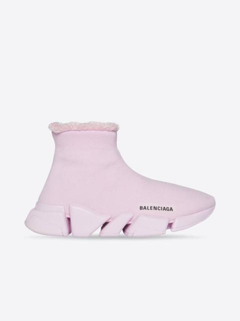 Women's Speed 2.0 Sneaker In Recycled Knit And Fake Fur in Pink