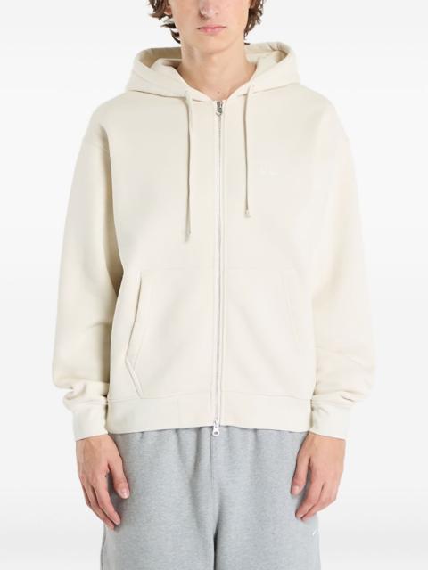 cursive zip-up hoodie