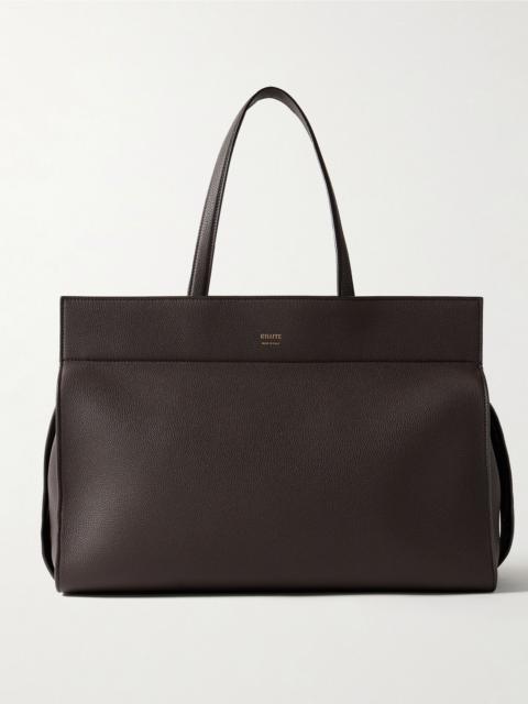 Crosby textured-leather tote Brown