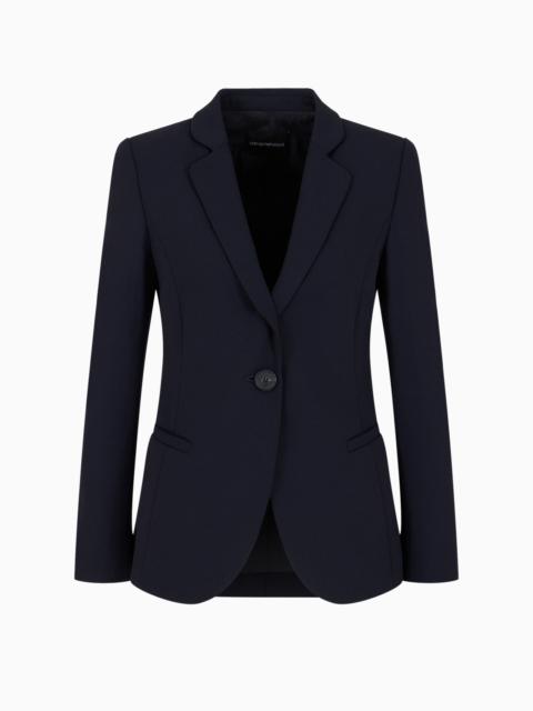 BARATHEA-WOOL SINGLE-BREASTED JACKET