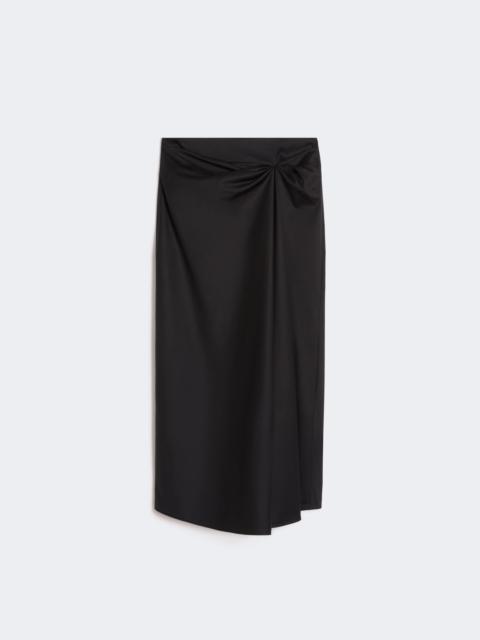 Cotton satin skirt - BLACK