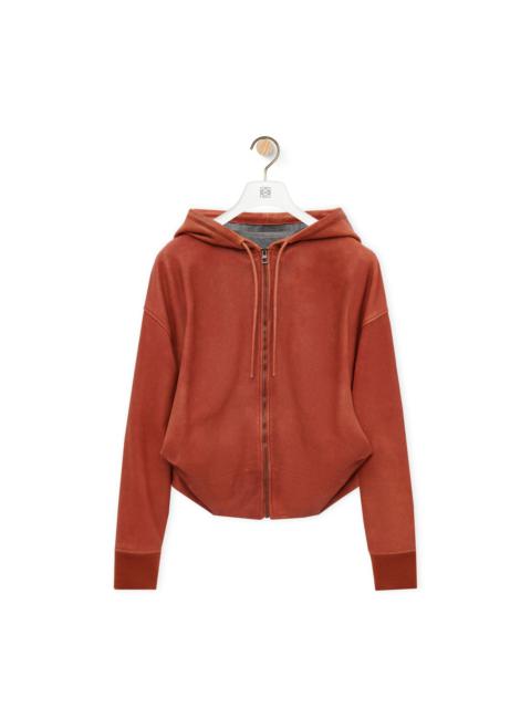 Draped hoodie in nappa lambskin