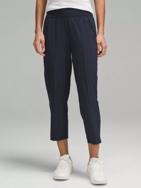 Front-Pleat Tapered Mid-Rise Cropped Pant