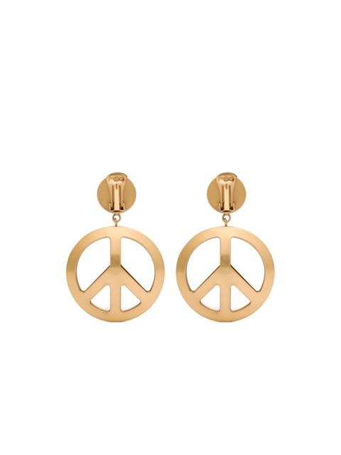 peace sign clip-on earrings