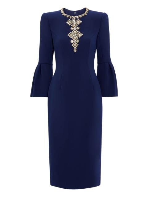 Margoni bell-sleeve embellished midi dress