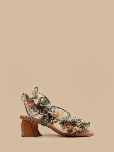 Sand Foliage Sketch Monstera Heeled Sandal