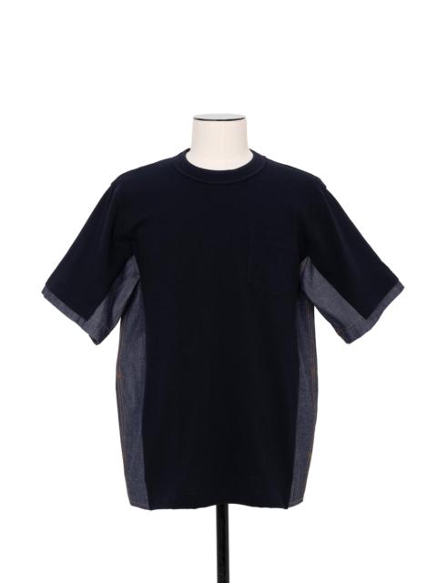 Light Weight Denim x Cotton Jersey T-Shirt