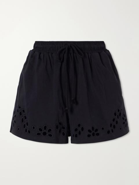 Vedi Ruffled Broderie Anglaise Organic Cotton-jersey Shorts