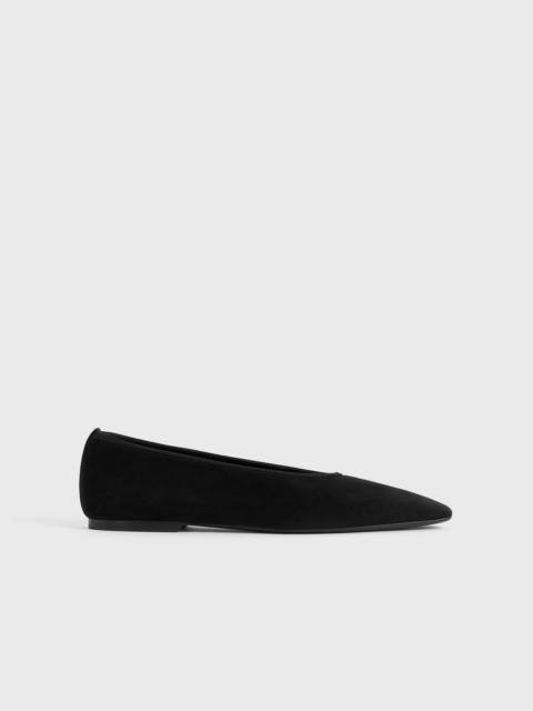 Minimalist suede ballerinas black