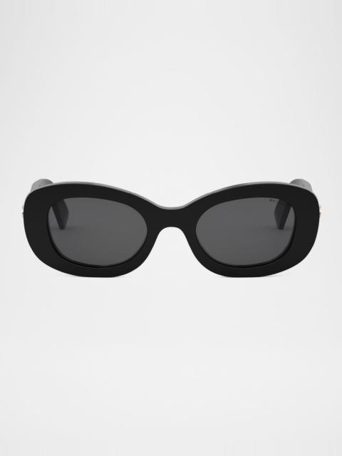 B.ZERO1 Oval Acetate and Nylon Sunglasses