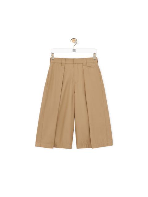 Pleated shorts in cotton
