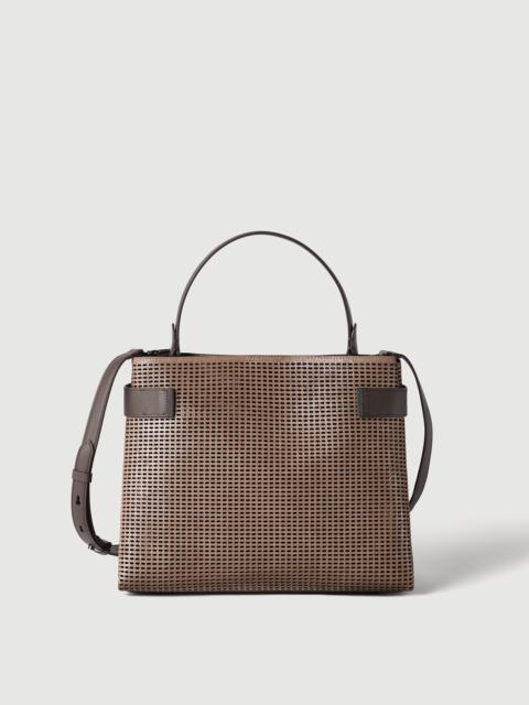 Essence top-handle bag in sparkling net leather with monili