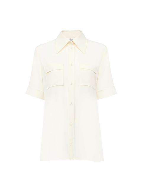 SHORT-SLEEVE BLOUSE IN CRÊPE DE CHINE
