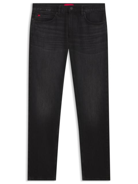BLACK SLIM-FIT JEANS IN STRETCH DENIM