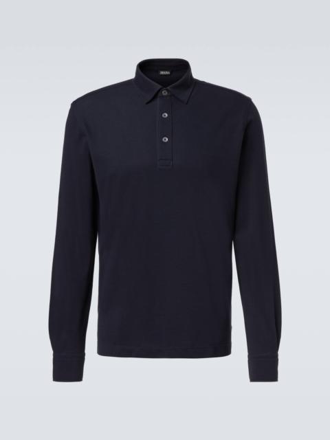 Cotton piqué polo sweater