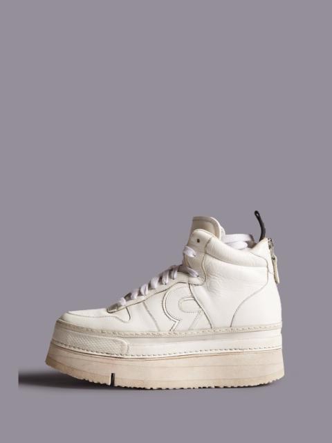 THE RIOT LEATHER HIGH TOP - WHITE LEATHER | R13