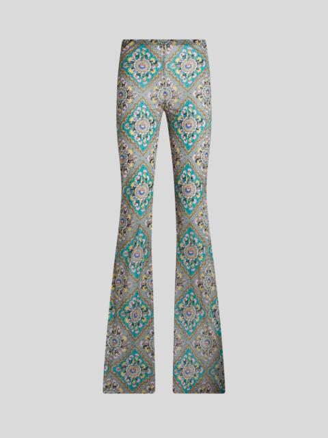 FLARED FLORAL MEDALLION TROUSERS