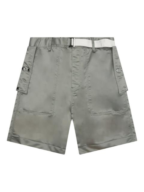 twill belted shorts