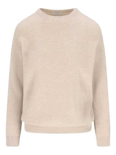 ribbed crewneck sweater