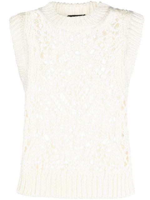 open-knit sleeveless silk top