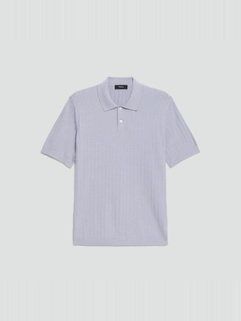 Soris Cable-Knit Polo Shirt in Light Bilen