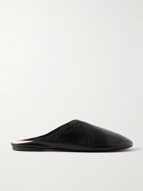 Glove leather slippers Black
