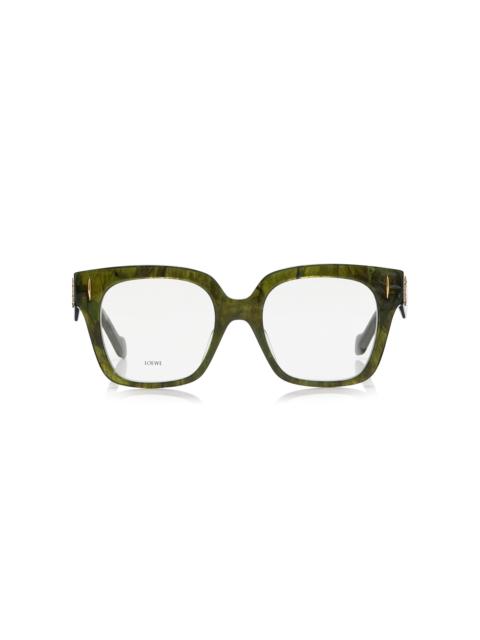 Square-Frame Acetate Glasses green