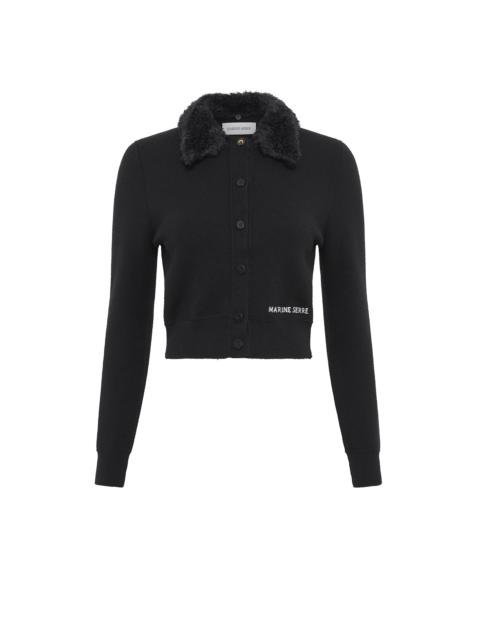 Merino Wool Knit Cropped Cardigan