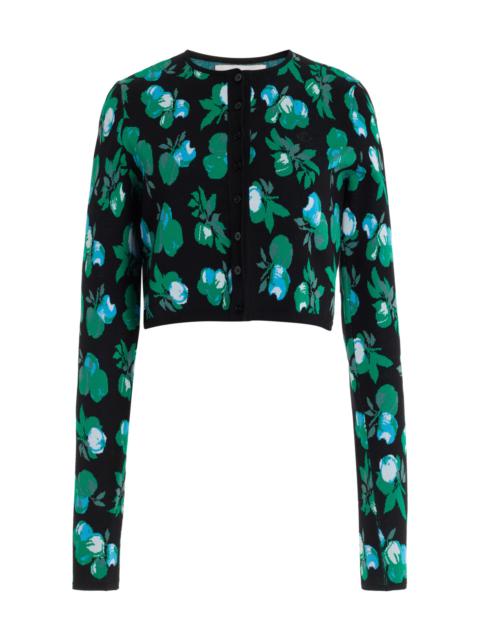 Jacquard Knit Cardigan blue