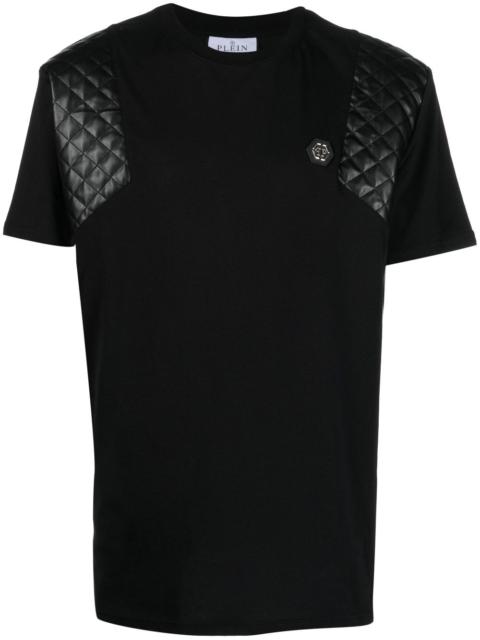 quilted-panel detail T-shirt