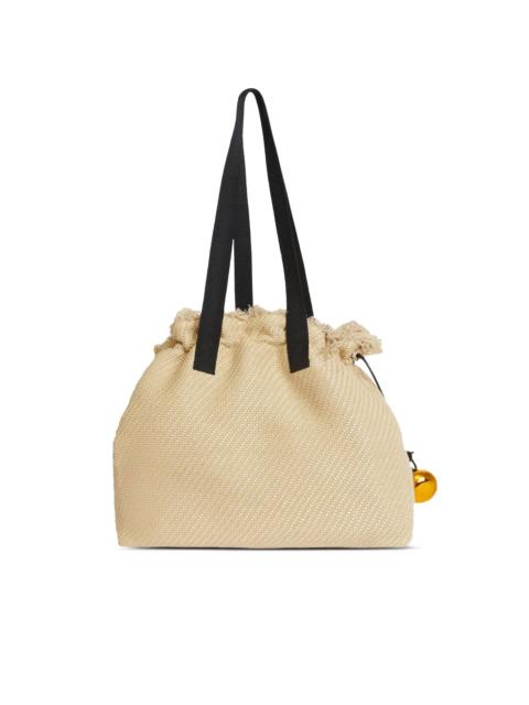 Quinn fringed straw tote bag