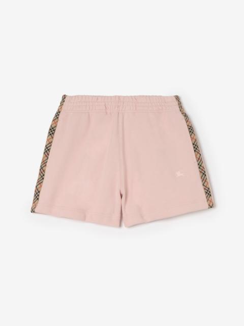 Check Trim Cotton Shorts