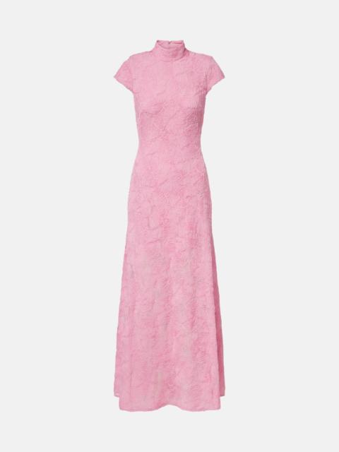 Floral mesh maxi dress