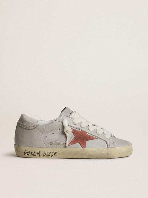 Super-Star LTD in gray leather with brick-red suede star