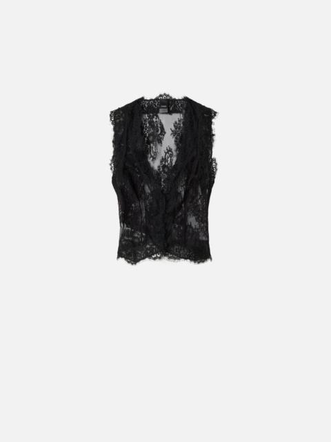 FLORAL VALENCIENNES LACE VEST