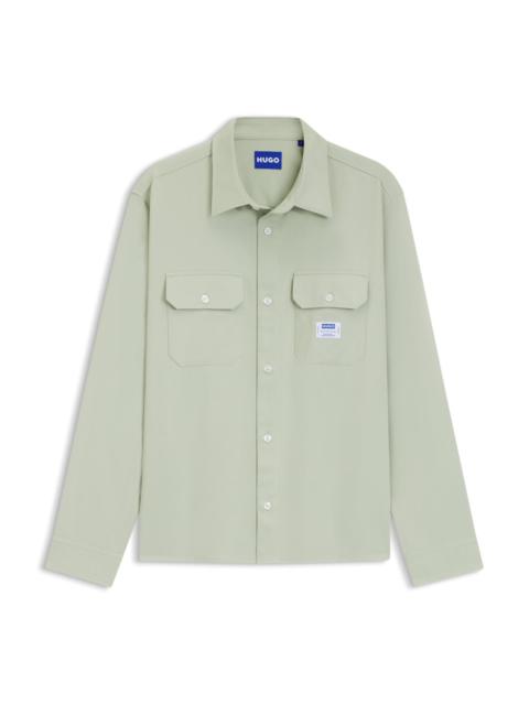 LOGO-LABEL SHIRT IN COTTON TWILL