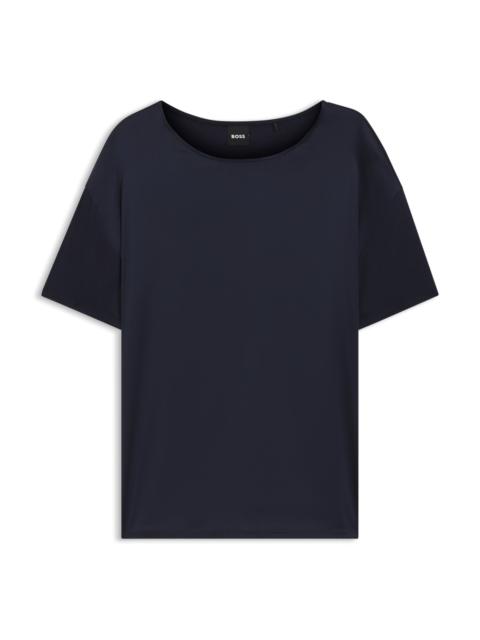 REGULAR-FIT JERSEY TOP WITH STRETCH-SILK FRONT