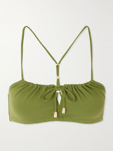Abysses cutout embellished bikini top Green