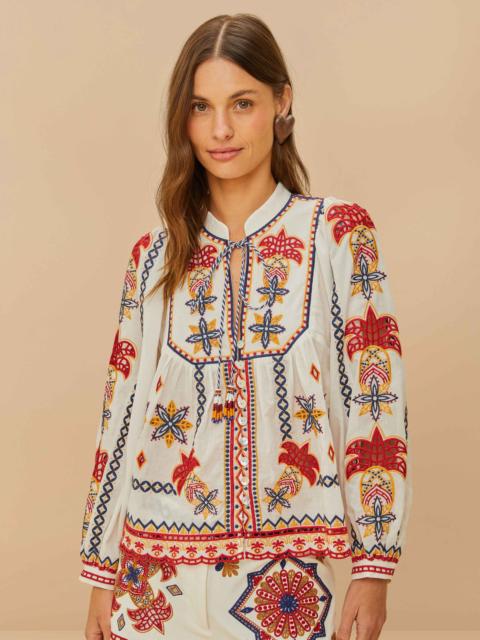 Off-White Marys Tiles Embroidered Blouse