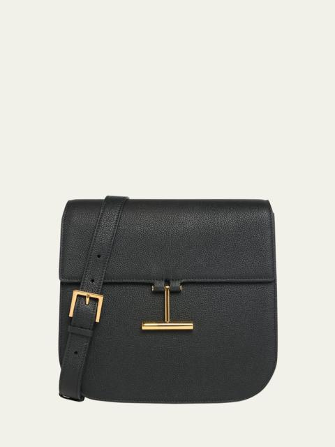 Tara Medium Crossbody in Grained Leather with Leather Strap