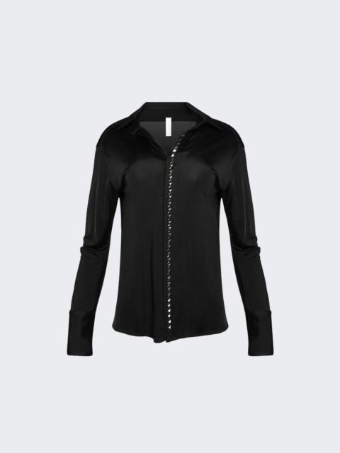 Studded Placket Shirt Black