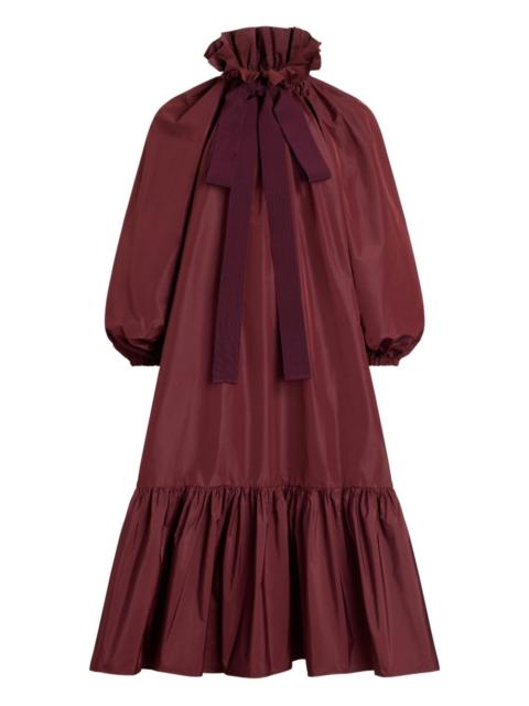 bow-detail ruffle-hem dress