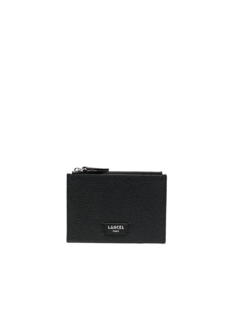logo leather card holder